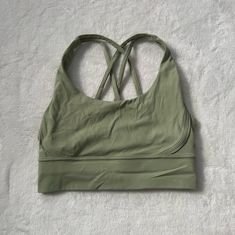 Green long line sports bra never